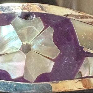 Mexican white  Purple Enameled Vintage